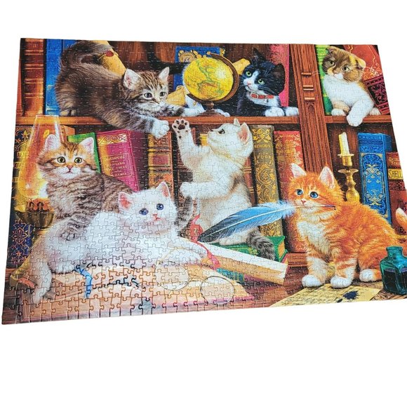 Cra-Z-Art Kodak 1000-Piece Library Mischief Adult Jigsaw Puzzle cat kittens cute - Picture 4 of 12